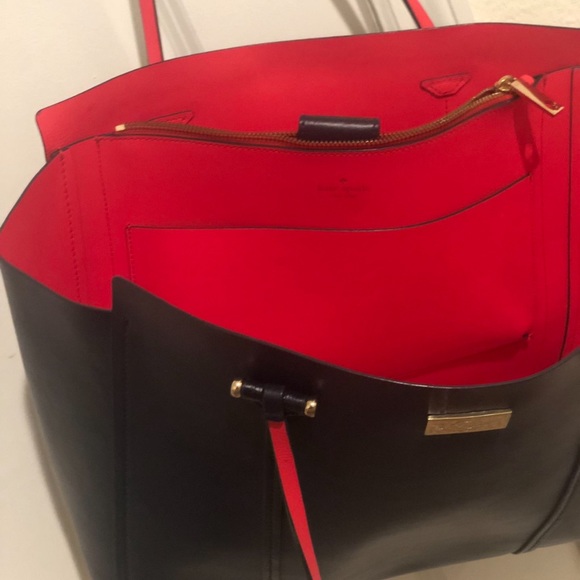 Kate spade navy purse with orange inside Beautiful hand bag great condition - Picture 3 of 4